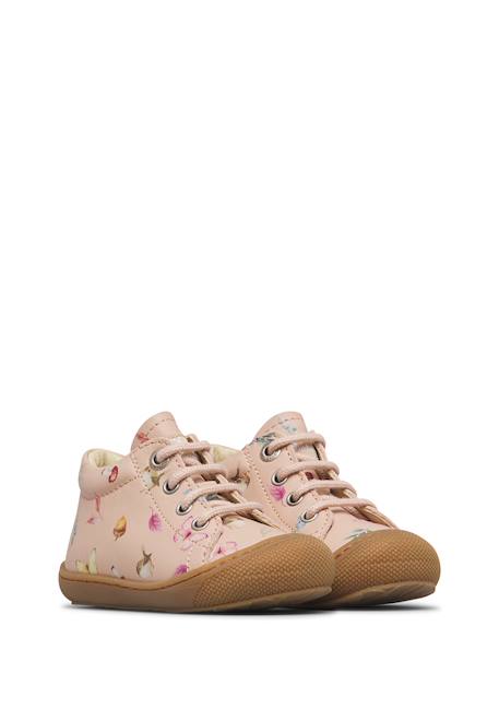 Chaussures premiers pas bébé fille en cuir cocoon Rose poudré-marron 2 - vertbaudet enfant 