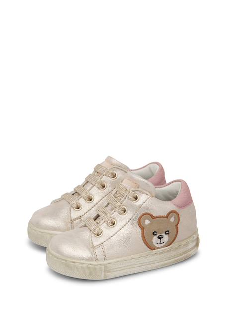 Baskets bébé fille en cuir geordi 3 Platine-marron 5 - vertbaudet enfant 