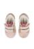 Baskets enfant en cuir et daim kiner à scratch Blanc crème-rose poudré+Blanc-bleu clair-vert 4 - vertbaudet enfant 