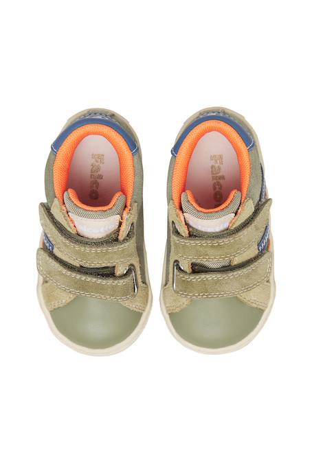 Baskets garçon en cuir et daim truby à scratch Vert-orange 4 - vertbaudet enfant 