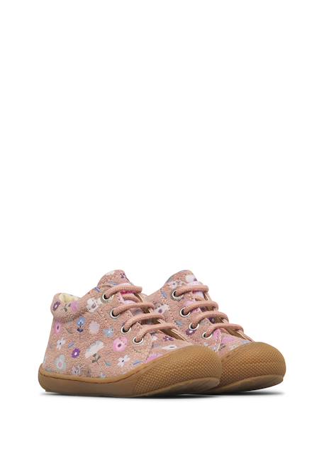 Chaussures premiers pas bébé fille en daim cocoon Gris foncé-violet+Magnolia-rose+Rose-rose clair 12 - vertbaudet enfant 