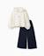 Ensemble de jogging en coton peigné avec imprimé floral Blanc 1 - vertbaudet enfant 