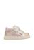 Baskets bébé fille en cuir et tissu truby à scratch Rose-platine 1 - vertbaudet enfant 