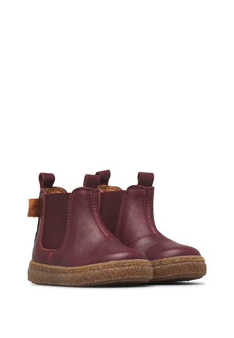 Bottines chelsea bébé en cuir figus Bordeaux-marron 2 - vertbaudet enfant 