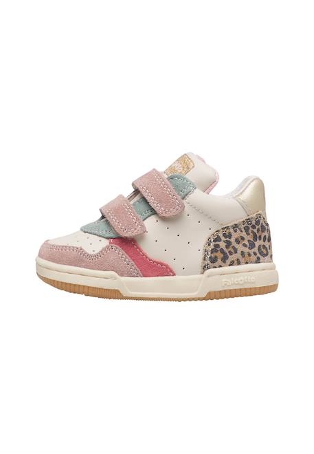 Baskets fille en cuir et daim klip 4 à scratch Rose-platine 3 - vertbaudet enfant 