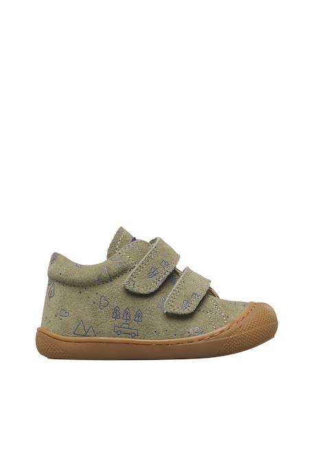 Chaussures premiers pas bébé garçon en daim cocoon à scratch Gris foncé-marine+Gris foncé-marron 6 - vertbaudet enfant 