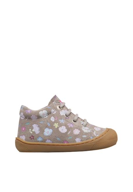 Chaussures premiers pas bébé fille en daim cocoon Gris foncé-violet+Rose-magnolia+Sauge-céleste 1 - vertbaudet enfant 
