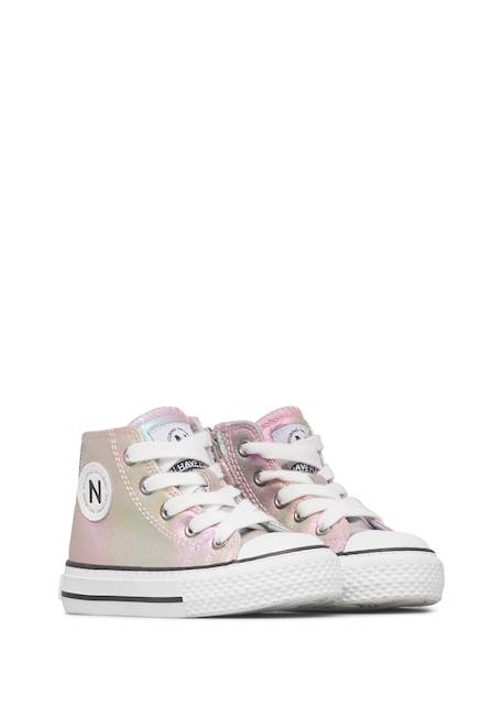 Baskets montantes fille en tissu irisé ylfas Argent 2 - vertbaudet enfant 
