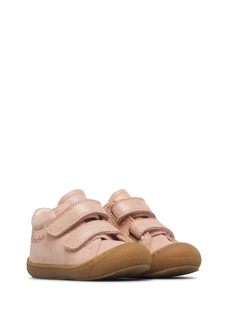 Chaussures premiers pas bébé fille en daim cocoon à scratch Rose poudré-marron 2 - vertbaudet enfant 