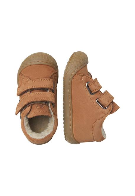 Chaussures premiers pas bébé en cuir kolde 2 à scratch Marron-marine+Rose-bleu 4 - vertbaudet enfant 