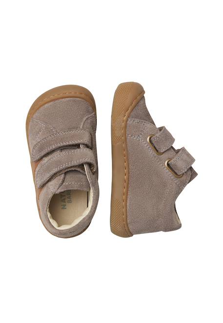 Chaussures barefoot bébé en cuir et daim sabby à scratch Bleu-orange+Cognac-gris foncé+Marron clair+Marron-vert olive 9 - vertbaudet enfant 