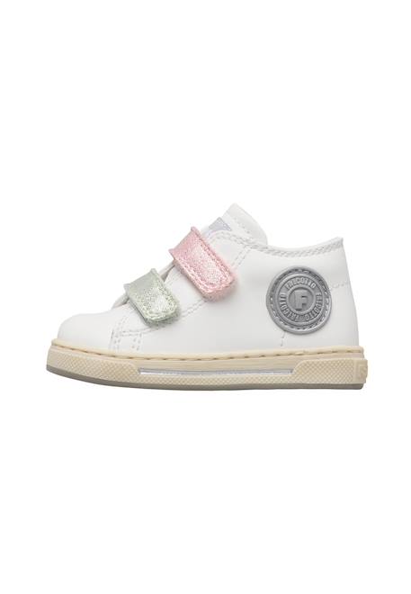 Baskets bébé fille en cuir et tissu michael 3 Blanc-sauge 3 - vertbaudet enfant 