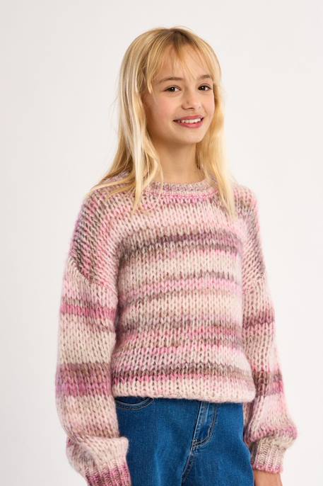 Pull en tricot tie-dye - fille Camel+Rose 6 - vertbaudet enfant 