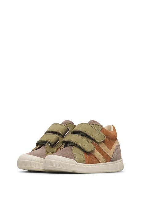 Baskets montantes bébé garçon en cuir et daim zylka high à scratch Gris-marron-beige 5 - vertbaudet enfant 