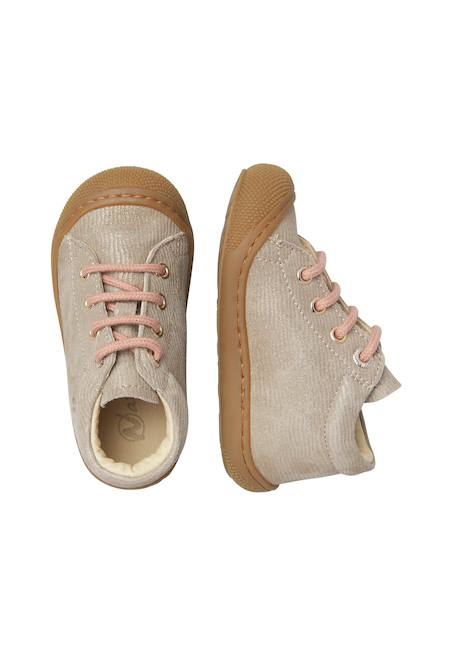 Chaussures premiers pas bébé fille en daim cocoon Platine-rose 4 - vertbaudet enfant 