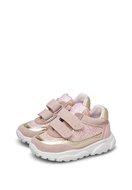 Baskets fille en cuir et tissu amantea 2 à scratch Rose-platine 5 - vertbaudet enfant 