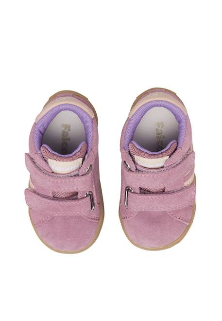 Baskets bébé fille en cuir et daim truby à scratch Lilas-rose 4 - vertbaudet enfant 