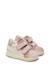 Baskets bébé en cuir et daim kiner à scratch Blanc crème-rose poudré+Blanc-bleu clair-vert+Gris-rouge 2 - vertbaudet enfant 