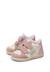 Baskets montantes fille en cuir et daim alnoite high 2 à scratch Rose-platine 5 - vertbaudet enfant 