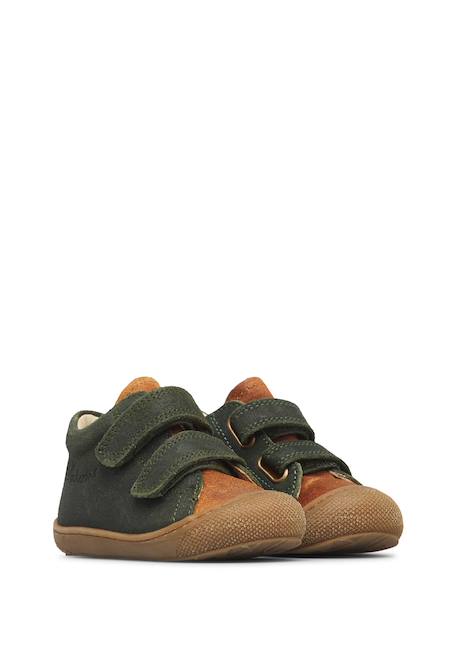 Chaussures premiers pas bébé garçon en daim cocoon à scratch Marine-vert olive+Vert foncé-marron 7 - vertbaudet enfant 