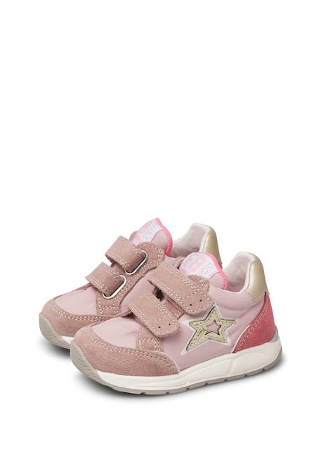 Baskets bébé en daim et tissu technique nuppi à scratch Kaki-orange+Rose-platine 10 - vertbaudet enfant 