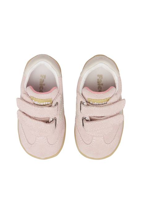 Baskets bébé en cuir et daim vimby à scratch Kaki-orange+Rose poudré-blanc 9 - vertbaudet enfant 