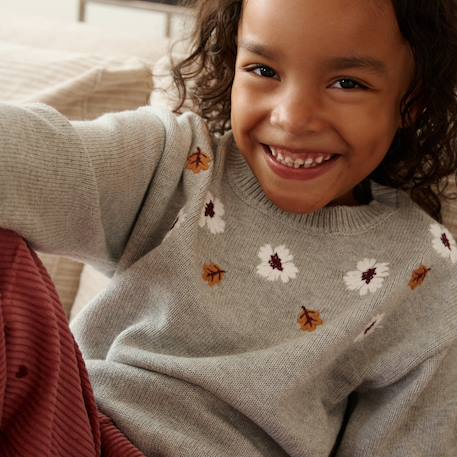 Pull enfant en tricot aimée Gris 6 - vertbaudet enfant 
