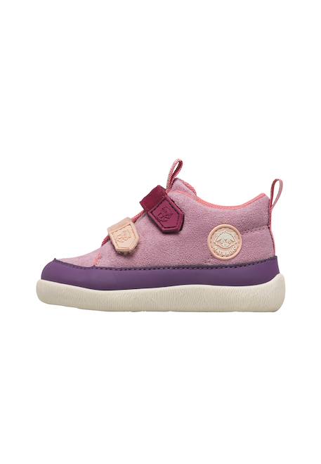 Baskets montantes bébé en simili cuir et synthétique yompy high à scratch Marine-vert+Pourpre foncé-rose 8 - vertbaudet enfant 