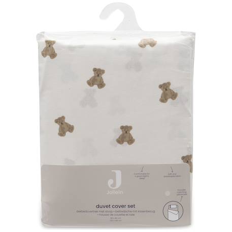 Housse de couette + taie d'oreiller mini teddy bear (100 x 140 cm) Blanc, beige 5 - vertbaudet enfant 