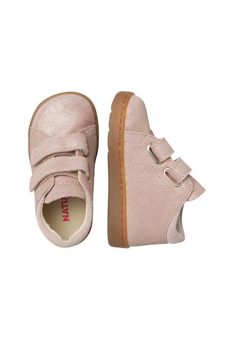 Baskets fille en daim 1904 à scratch Rose-rose poudré 4 - vertbaudet enfant 