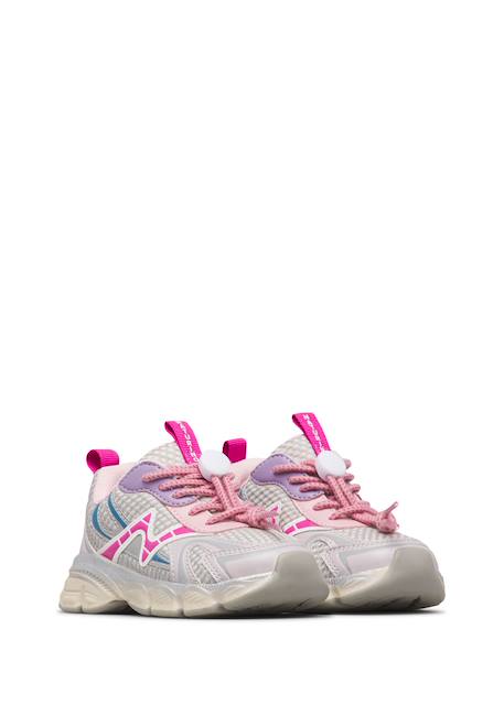 Baskets fille en tissu synthétique wave Gris-fuchsia 2 - vertbaudet enfant 