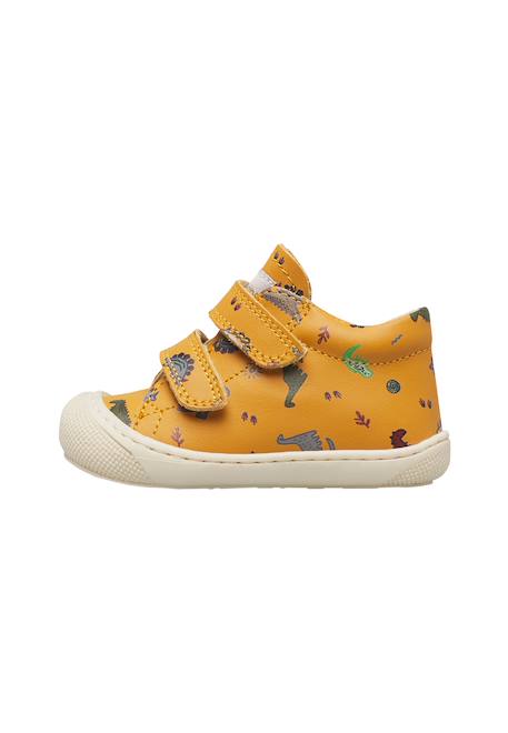 Chaussures premiers pas bébé garçon en cuir cocoon à scratch Citrouille-blanc 3 - vertbaudet enfant 