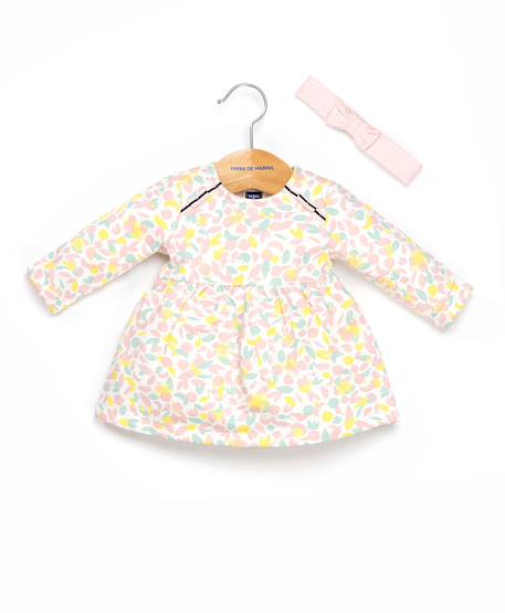 Ensemble robe + bandeau 100% coton bébé fille Imprime 1 - vertbaudet enfant 