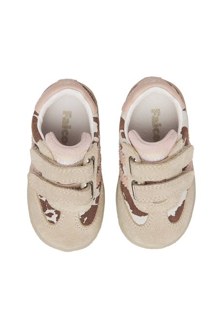 Baskets bébé fille en cuir et daim vimby à scratch Beige-marron 4 - vertbaudet enfant 