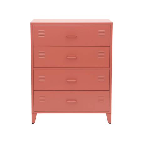 Commode industrielle acier 4 tiroirs - soho Bleu+Noir+Terracotta 15 - vertbaudet enfant 