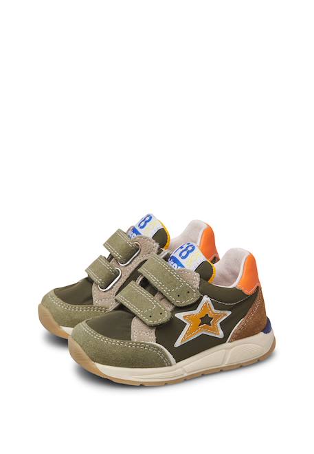 Baskets bébé en daim et tissu technique nuppi à scratch Kaki-orange+Rose-platine 5 - vertbaudet enfant 