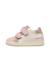 Baskets enfant en cuir et daim kiner à scratch Blanc crème-rose poudré+Blanc-bleu clair-vert 3 - vertbaudet enfant 