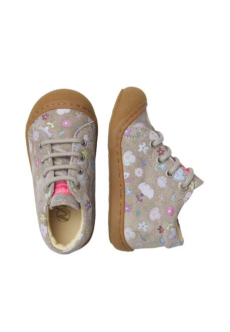 Chaussures premiers pas bébé fille en daim cocoon Gris foncé-violet+Magnolia-rose+Rose-rose clair 4 - vertbaudet enfant 