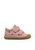 Chaussures premiers pas bébé fille en daim cocoon à scratch, broderies cœurs Rose-violet+Sable-cognac 1 - vertbaudet enfant 
