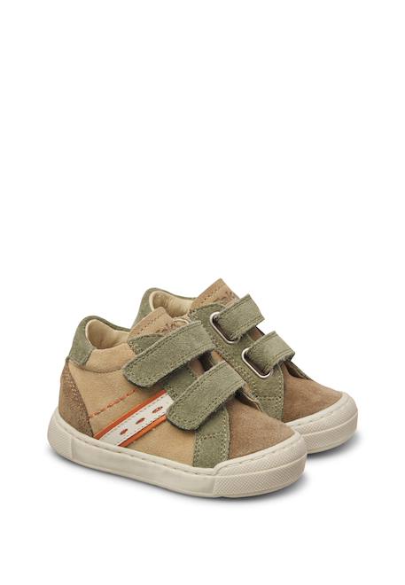 Baskets bébé garçon en daim simmis à scratch Marron-vert 2 - vertbaudet enfant 