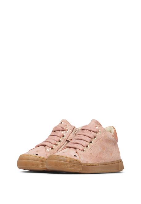 Baskets montantes fille en daim eindhoven high à zip, motif papillons Rose-platine 5 - vertbaudet enfant 