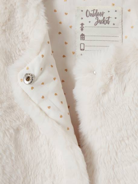 Gilet sans manches fille fausse fourrure BLANC CLAIR UNI+marron imprimé 9 - vertbaudet enfant 