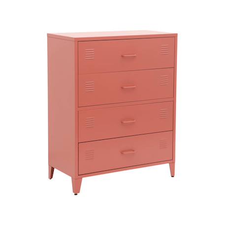 Commode industrielle acier 4 tiroirs - soho Bleu+Noir+Terracotta 14 - vertbaudet enfant 