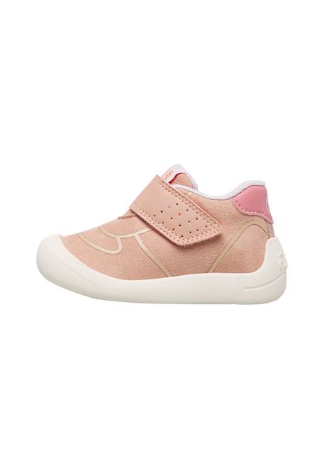 Chaussures premiers pas bébé en simili cuir free 2 à scratch Bleu-citrouille+Fuchsia-blanc+Kaki-orange+Lilas-rose+Rose poudré-blanc 23 - vertbaudet enfant 