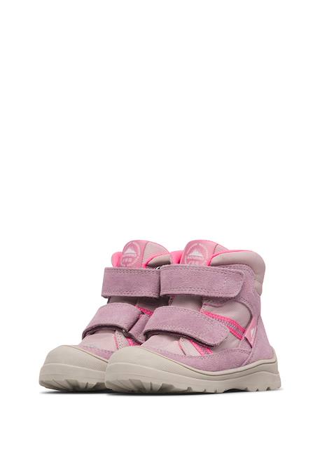 Bottes bébé en daim et tissu technique graysy à scratch, imperméables Magnolia-rose 5 - vertbaudet enfant 