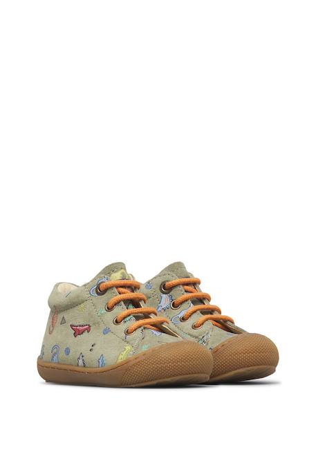 Chaussures premiers pas bébé garçon en daim cocoon Gris tourterelle-vert+Vert-orange 7 - vertbaudet enfant 