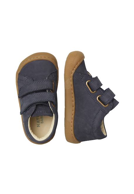 Chaussures barefoot garçon en cuir amur à scratch Kaki+Marine+Marron 9 - vertbaudet enfant 