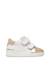 Baskets fille en cuir et tissu kiner à scratch Blanc-platine 1 - vertbaudet enfant 