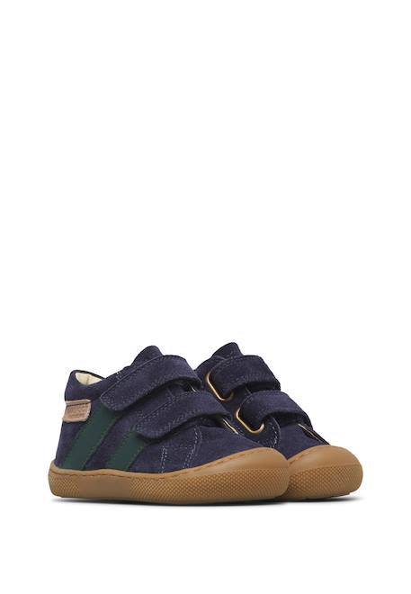 Chaussures barefoot enfant en cuir et daim sabby à scratch Bleu-orange+Cognac-gris foncé+Marron clair+Marron-vert olive 12 - vertbaudet enfant 