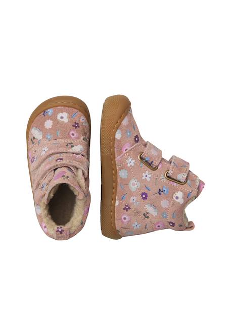 Bottes barefoot bébé fille en daim wigghi à scratch Rose-magnolia+Sauge-rose 4 - vertbaudet enfant 